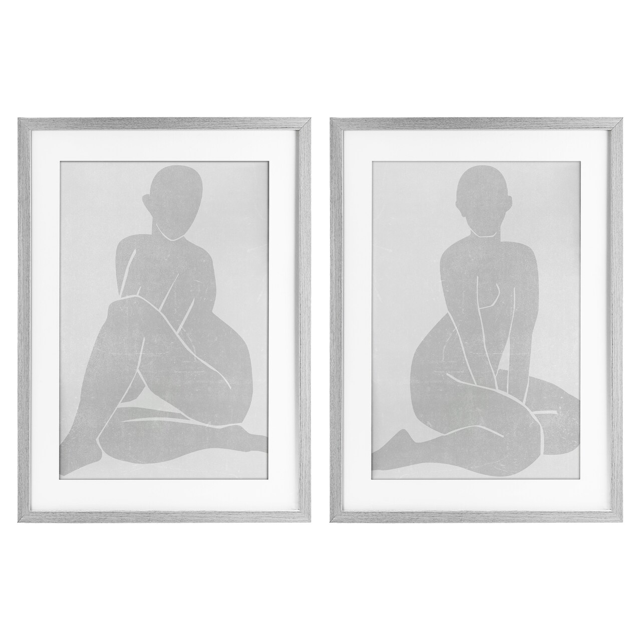 Stupell Industries Veiled Nude Silhouettes 2pc Framed Print Under Glass Set, design by Melissa Wang